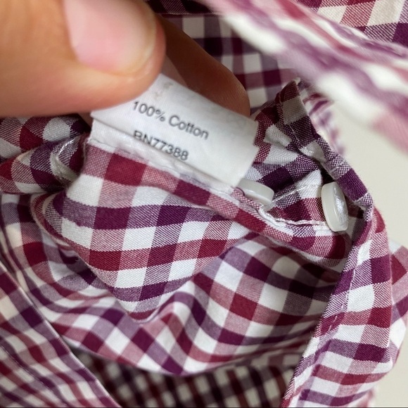 4/$25 J crew maroon purple plaid dress shirt - Picture 5 of 5